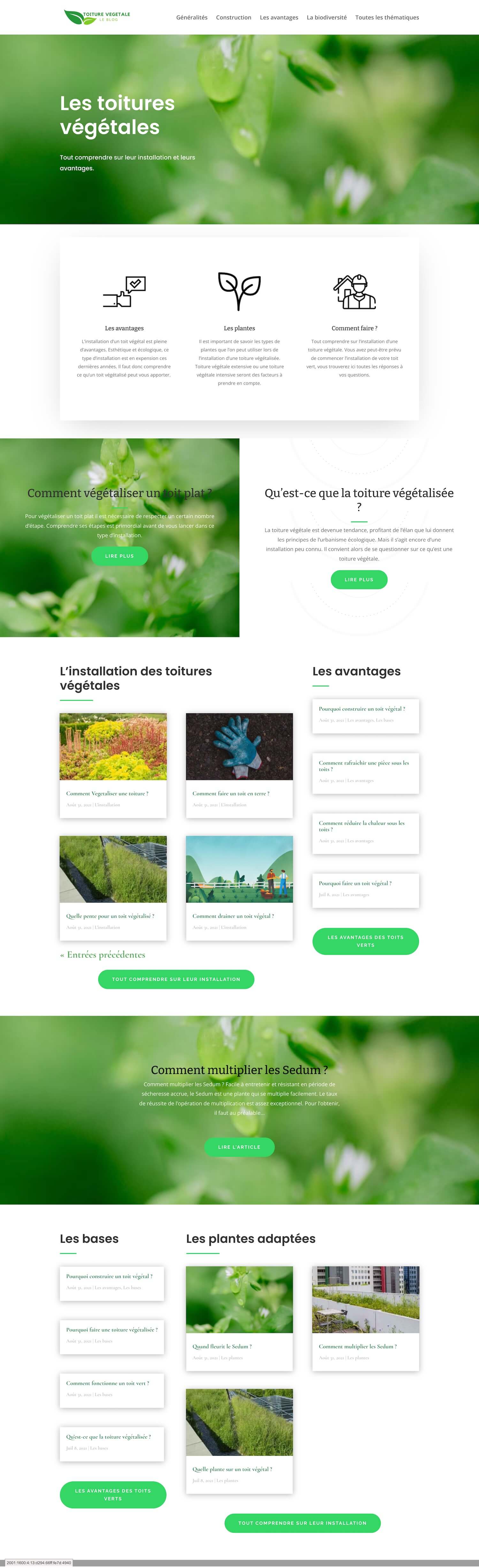 Création de site web pour une entreprise de toiture végétales à Genève