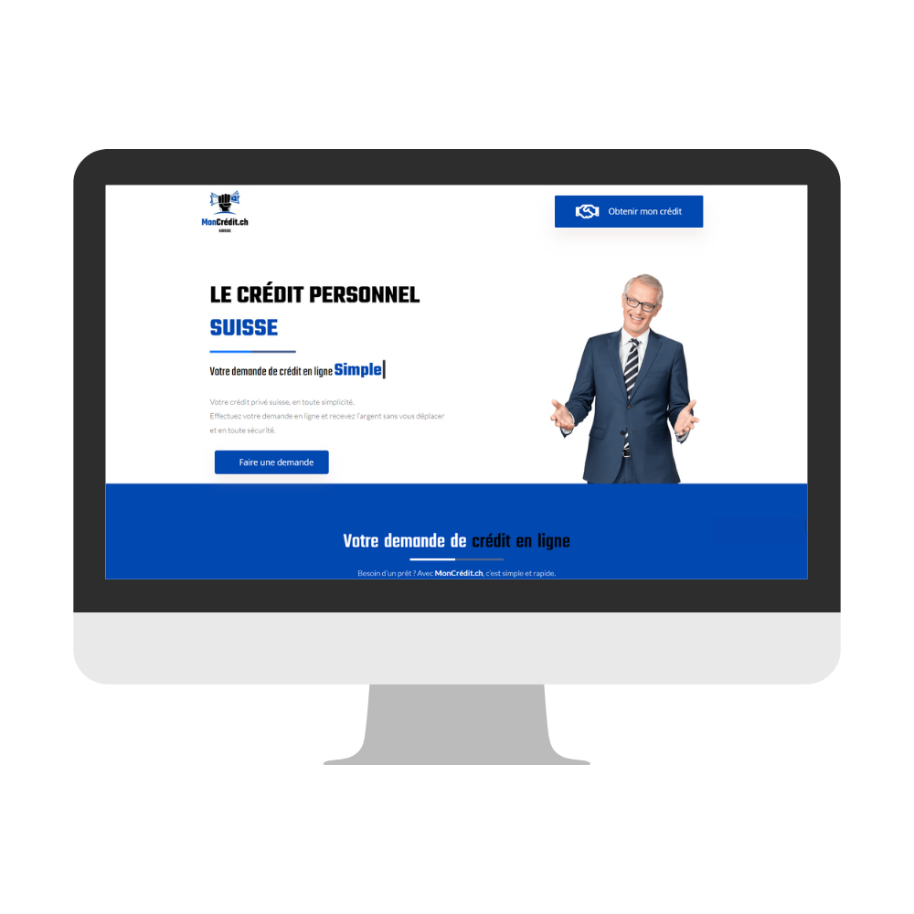Création landing page pour un site de crédit